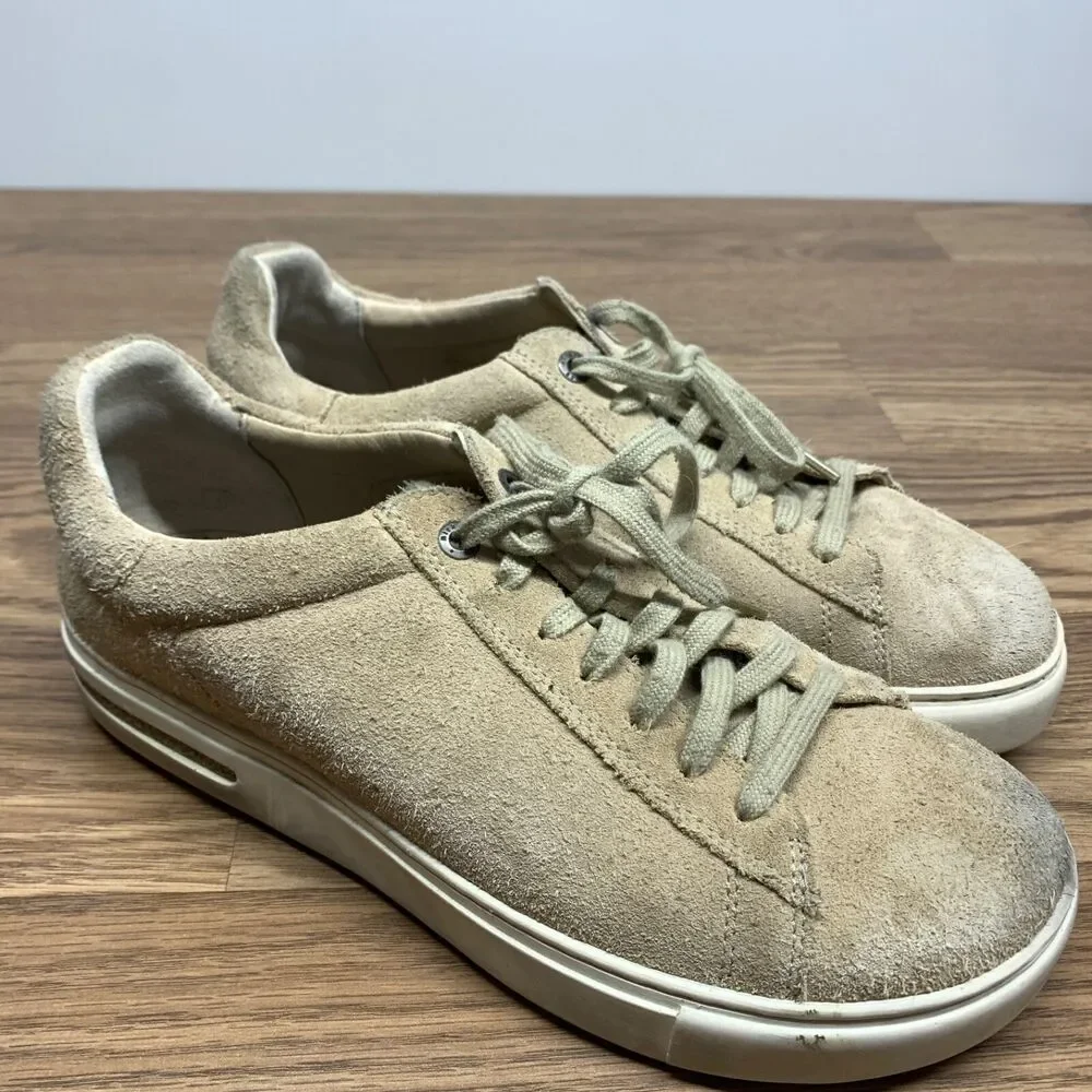 Birkenstock‎ Womens BEND LOW Beige Suede Leather Comfort Sneakers 40